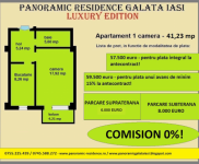 Detalii apartament 1 camera 41,23/41,45 mp ansamblul rezidential Panoramic Residence Galata Iasi - LUXURY EDITION